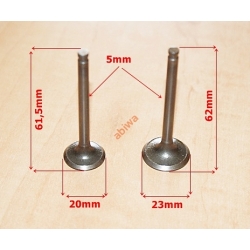 zawór ssący i zawór wydechowy kpl 4T skutery 80cc (duże zawory)